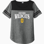 Oxford Wildcats <span class="pdp-name-mascot">Oxford Wildcats</span> Sport-Tek Ladies PosiCharge Tri-Blend Wicking Fan Tee Front Thumbnail