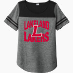 LAKELAND HIGH SCHOOL LAKERS <span class="pdp-name-mascot">LAKELAND LAKERS</span> Sport-Tek Ladies PosiCharge Tri-Blend Wicking Fan Tee Front Thumbnail