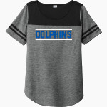 BARTLE Dolphins <span class="pdp-name-mascot">BARTLE ELEMENTARY SCHOOL Dolphins</span> Sport-Tek Ladies PosiCharge Tri-Blend Wicking Fan Tee Front Thumbnail