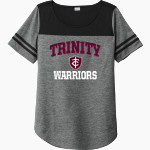 Trinity Warriors <span class="pdp-name-mascot">Trinity Christian Warriors</span> Sport-Tek Ladies PosiCharge Tri-Blend Wicking Fan Tee Front Thumbnail