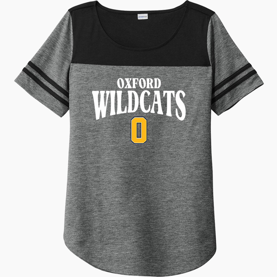Oxford Wildcats <span class="pdp-name-mascot">Oxford Wildcats</span> Sport-Tek Ladies PosiCharge Tri-Blend Wicking Fan Tee