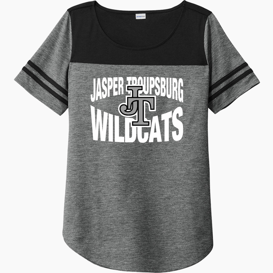 Jasper Troupsburg Wildcats <span class="pdp-name-mascot">Jasper Troupsburg Wildcats</span> Sport-Tek Ladies PosiCharge Tri-Blend Wicking Fan Tee