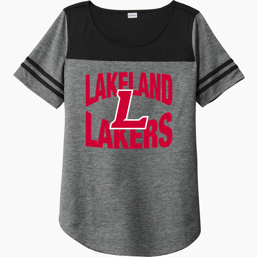 LAKELAND HIGH SCHOOL LAKERS <span class="pdp-name-mascot">LAKELAND LAKERS</span> Sport-Tek Ladies PosiCharge Tri-Blend Wicking Fan Tee