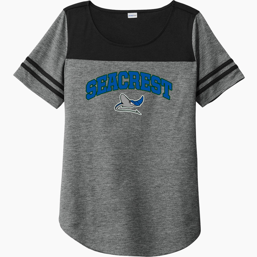 Seacrest Stingrays <span class="pdp-name-mascot">Seacrest Stingrays</span> Sport-Tek Ladies PosiCharge Tri-Blend Wicking Fan Tee