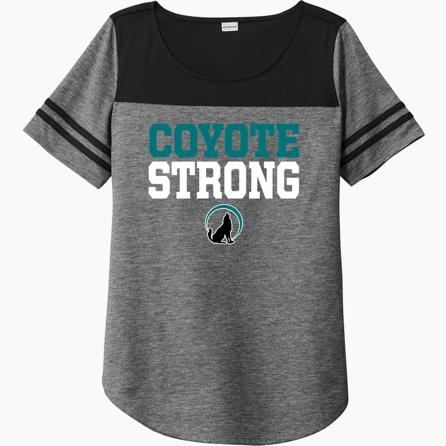 Canyon Creek Coyotes <span class="pdp-name-mascot">Canyon Creek Elementary</span> Sport-Tek Ladies PosiCharge Tri-Blend Wicking Fan Tee