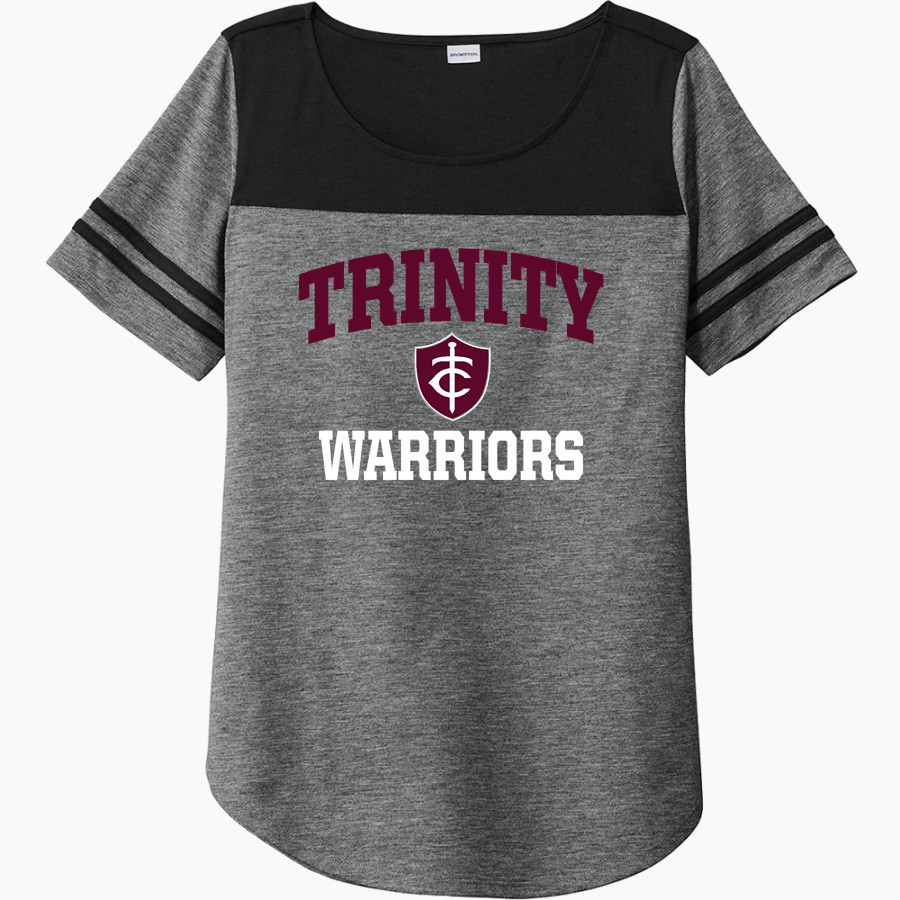 Trinity Warriors <span class="pdp-name-mascot">Trinity Christian Warriors</span> Sport-Tek Ladies PosiCharge Tri-Blend Wicking Fan Tee