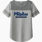 Milpitas Trojans Sport-Tek Ladies PosiCharge Tri-Blend Wicking Fan Tee Front Thumbnail