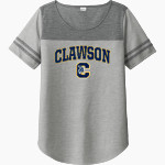 CLAWSON HIGH SCHOOL TROJANS Sport-Tek Ladies PosiCharge Tri-Blend Wicking Fan Tee Front Thumbnail