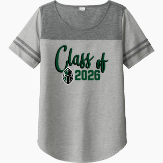 Sport-Tek Ladies PosiCharge Tri-Blend Wicking Fan Tee