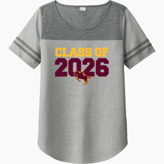 Sport-Tek Ladies PosiCharge Tri-Blend Wicking Fan Tee