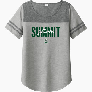 Sport-Tek Ladies PosiCharge Tri-Blend Wicking Fan Tee