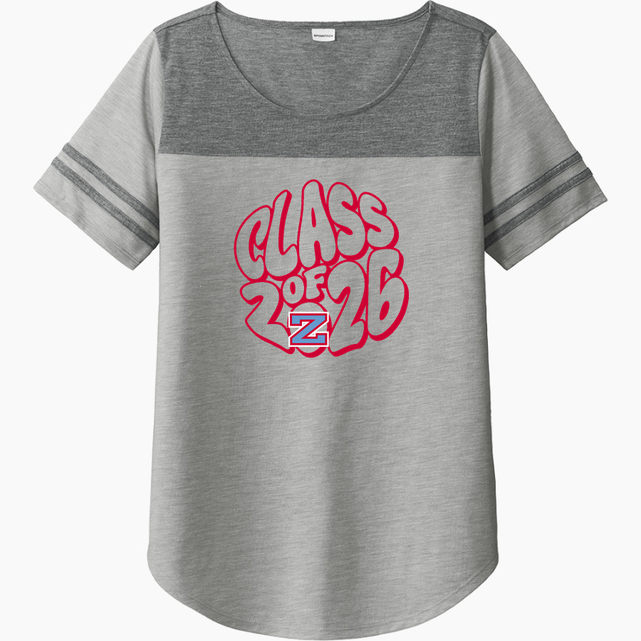 Zachary Broncos <span class="pdp-name-mascot">Zachary Broncos</span> Sport-Tek Ladies PosiCharge Tri-Blend Wicking Fan Tee