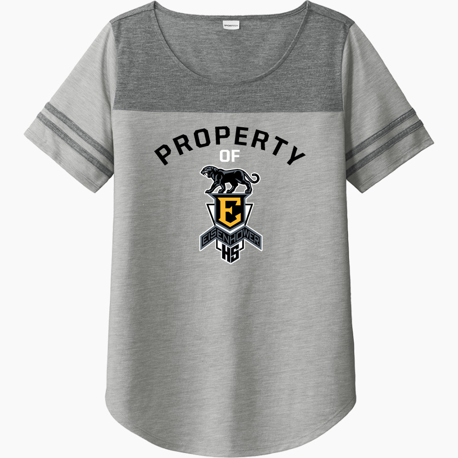 EISENHOWER HIGH SCHOOL PANTHERS <span class="pdp-name-mascot">EISENHOWER PANTHERS</span> Sport-Tek Ladies PosiCharge Tri-Blend Wicking Fan Tee