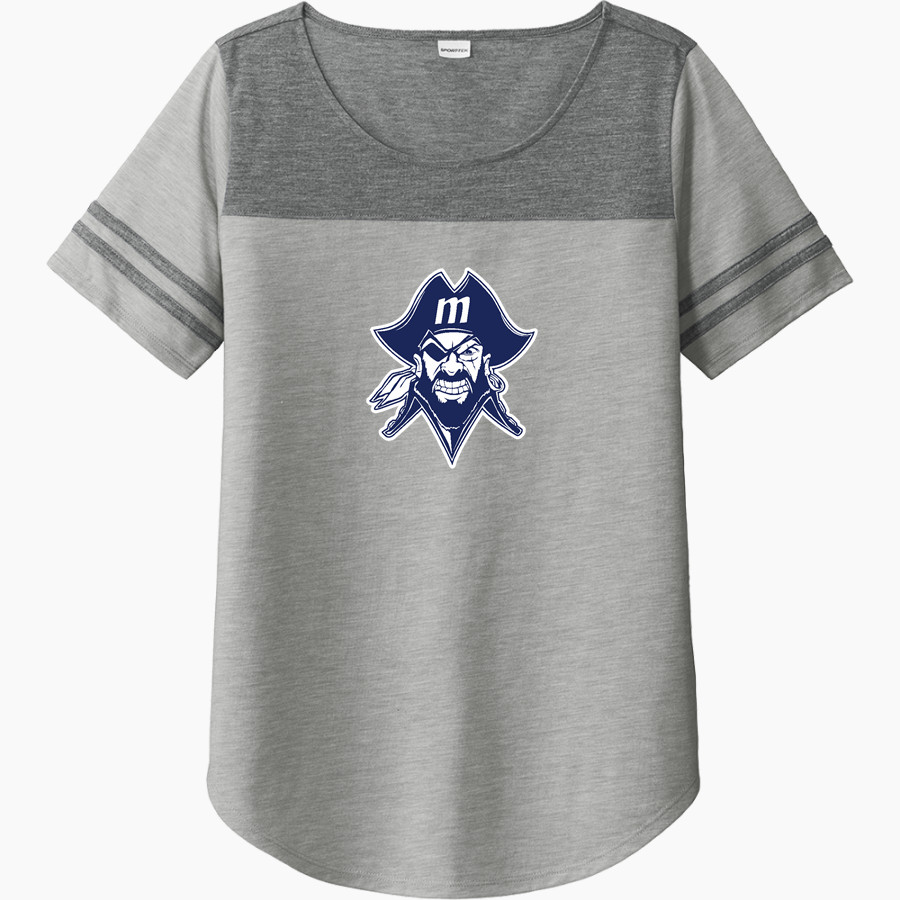 Modesto Junior College Pirates Sport-Tek Ladies PosiCharge Tri-Blend Wicking Fan Tee