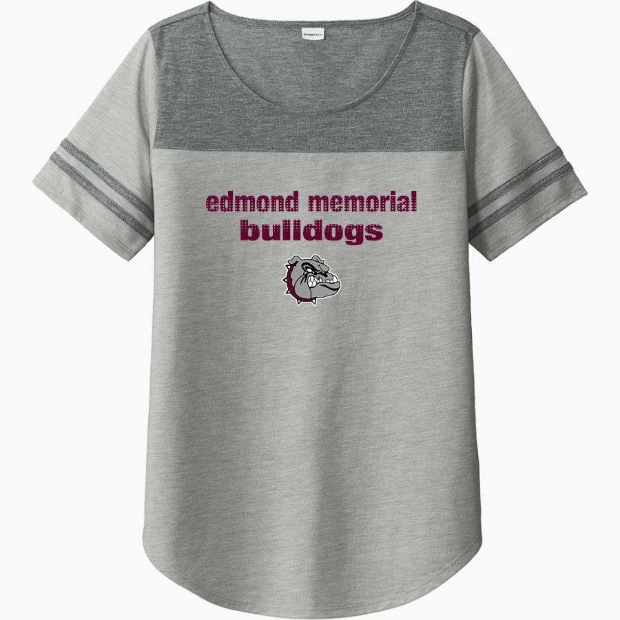 EDMOND MEMORIAL HIGH SCHOOL BULLDOGS <span class="pdp-name-mascot">EDMOND MEMORIAL BULLDOGS</span> Sport-Tek Ladies PosiCharge Tri-Blend Wicking Fan Tee
