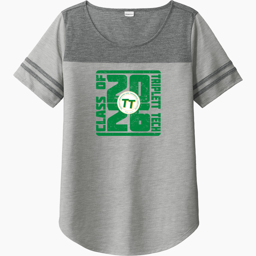 Triplett Tech <span class="pdp-name-mascot">Triplett Business and Technical Institute</span> Sport-Tek Ladies PosiCharge Tri-Blend Wicking Fan Tee