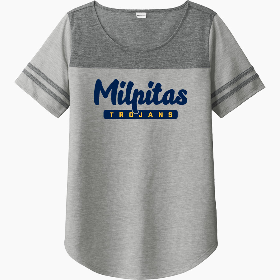 Milpitas Trojans Sport-Tek Ladies PosiCharge Tri-Blend Wicking Fan Tee