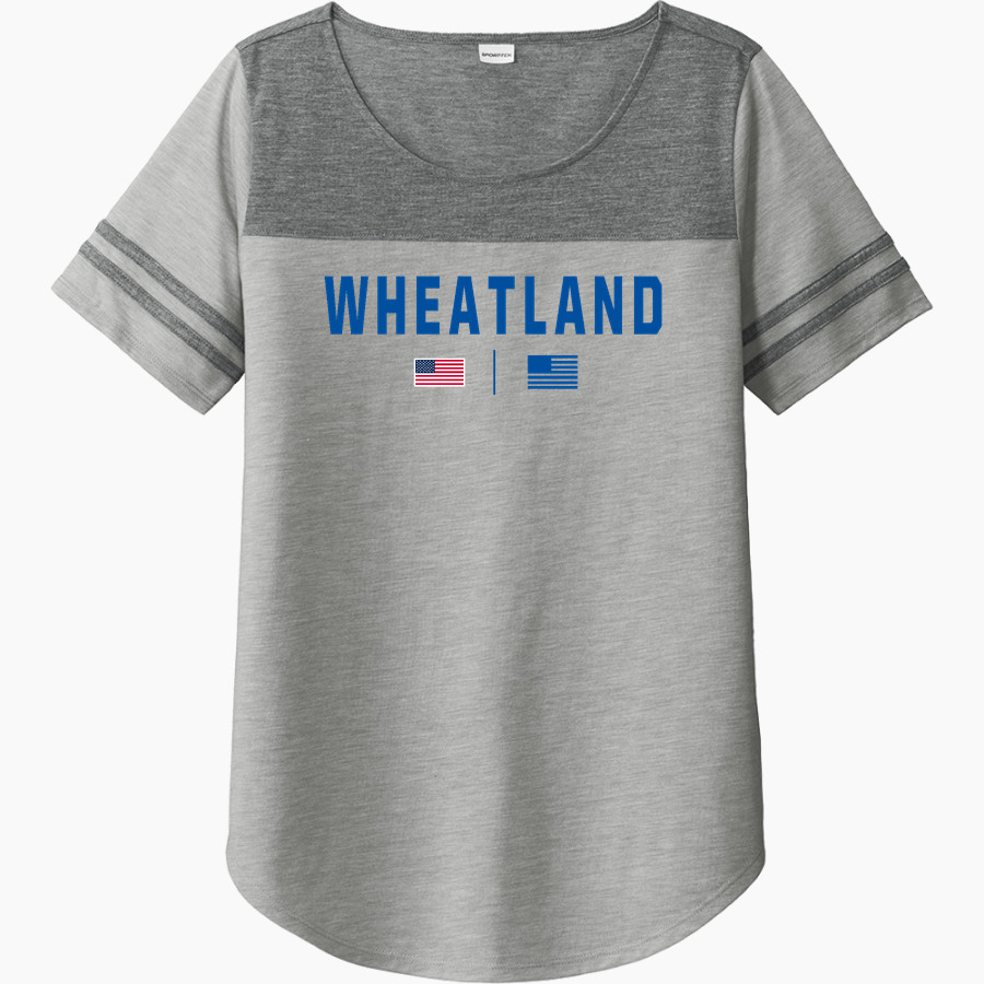 Wheatland High School Pirates <span class="pdp-name-mascot">Wheatland High School Pirates</span> Sport-Tek Ladies PosiCharge Tri-Blend Wicking Fan Tee
