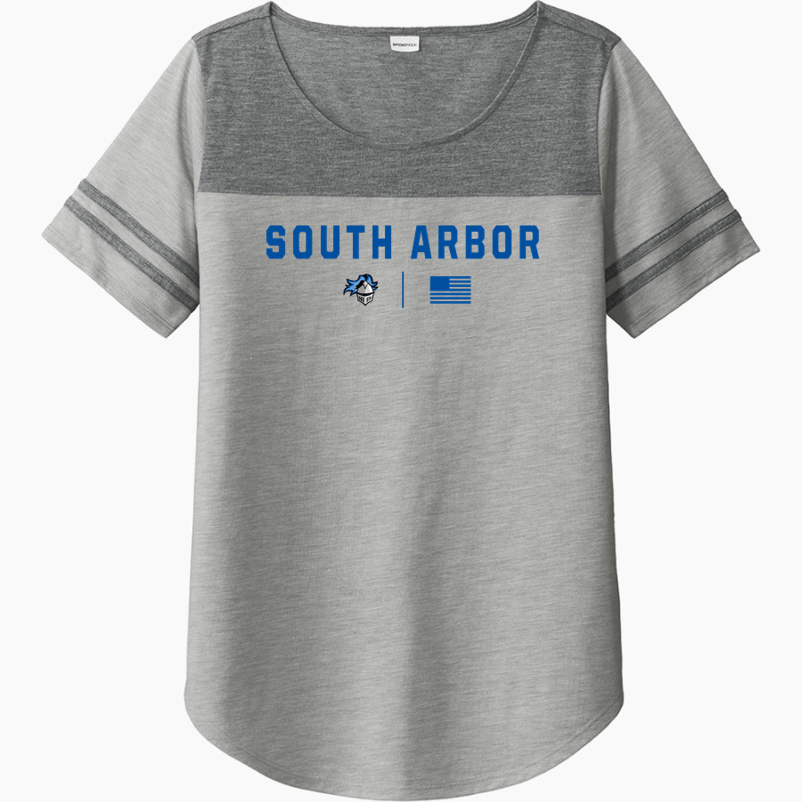 South Arbor Knights <span class="pdp-name-mascot">South Arbor Charter Academy Knights</span> Sport-Tek Ladies PosiCharge Tri-Blend Wicking Fan Tee