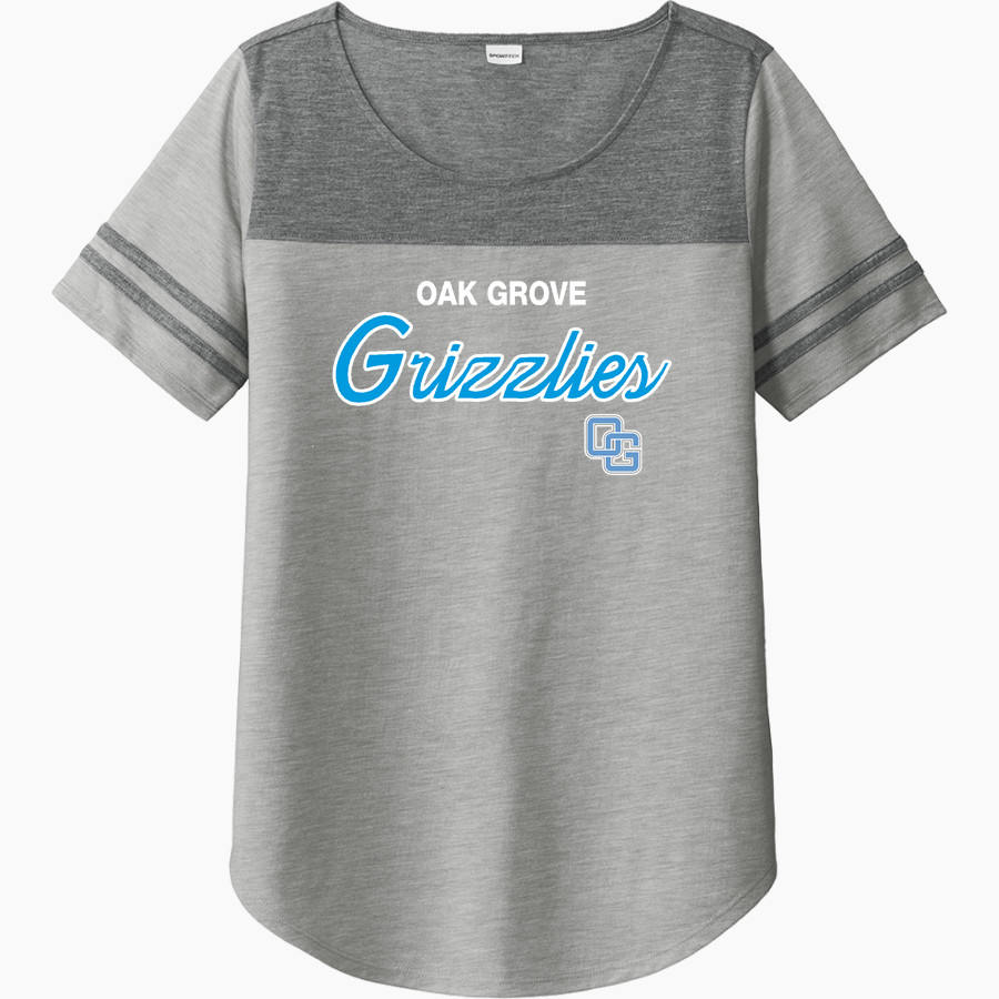 Oak Grove Grizzlies <span class="pdp-name-mascot">Oak Grove Grizzlies</span> Sport-Tek Ladies PosiCharge Tri-Blend Wicking Fan Tee