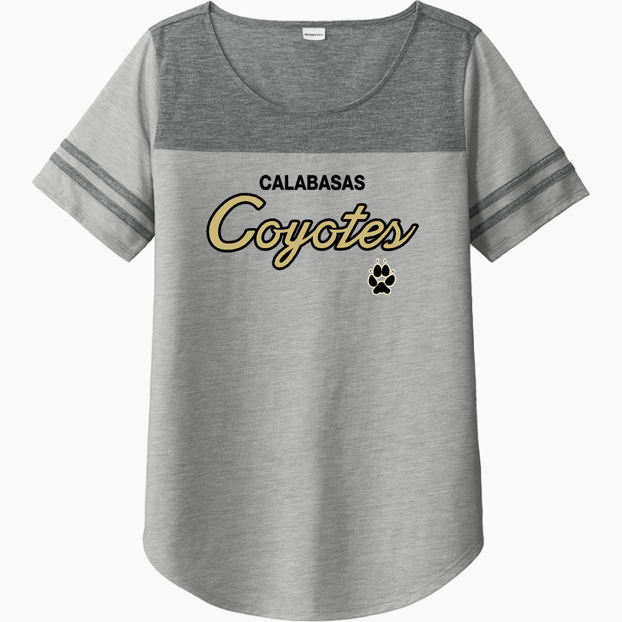 CALABASAS HIGH SCHOOL COYOTES <span class="pdp-name-mascot">CALABASAS COYOTES</span> Sport-Tek Ladies PosiCharge Tri-Blend Wicking Fan Tee