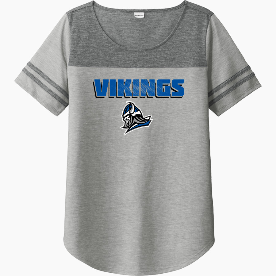 Winnebago Lutheran Vikings Online Store Sport-Tek Ladies PosiCharge Tri-Blend Wicking Fan Tee
