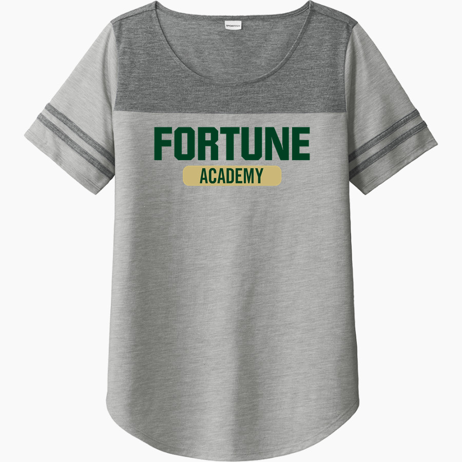 Fortune Academy Mighty Oaks online store Sport-Tek Ladies PosiCharge Tri-Blend Wicking Fan Tee