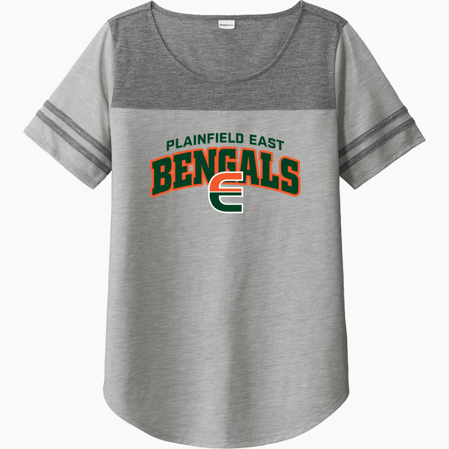 Plainfield East Bengals Sport-Tek Ladies PosiCharge Tri-Blend Wicking Fan Tee