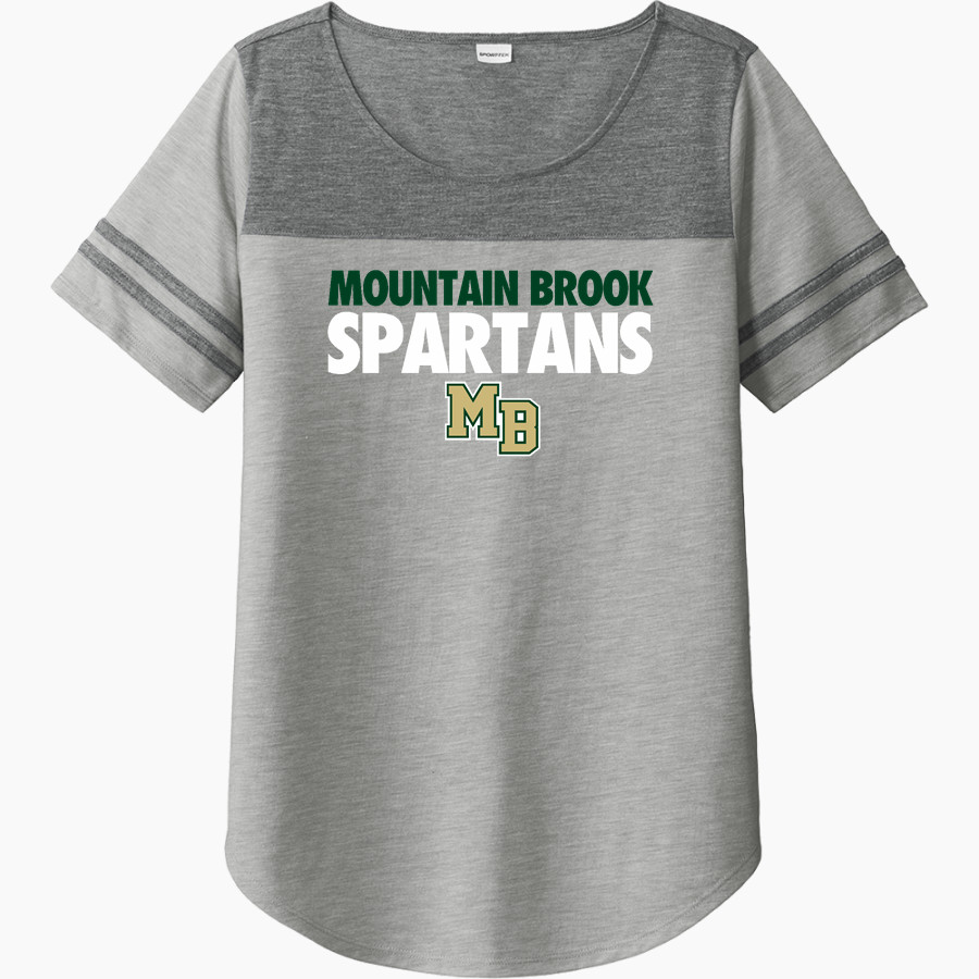 Mountain Brook Spartans Online Store Sport-Tek Ladies PosiCharge Tri-Blend Wicking Fan Tee