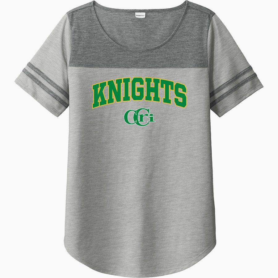 Community College of Rhode Island Knights <span class="pdp-name-mascot">COMMUNITY COLLEGE OF RHODE ISLAND Knights</span> Sport-Tek Ladies PosiCharge Tri-Blend Wicking Fan Tee