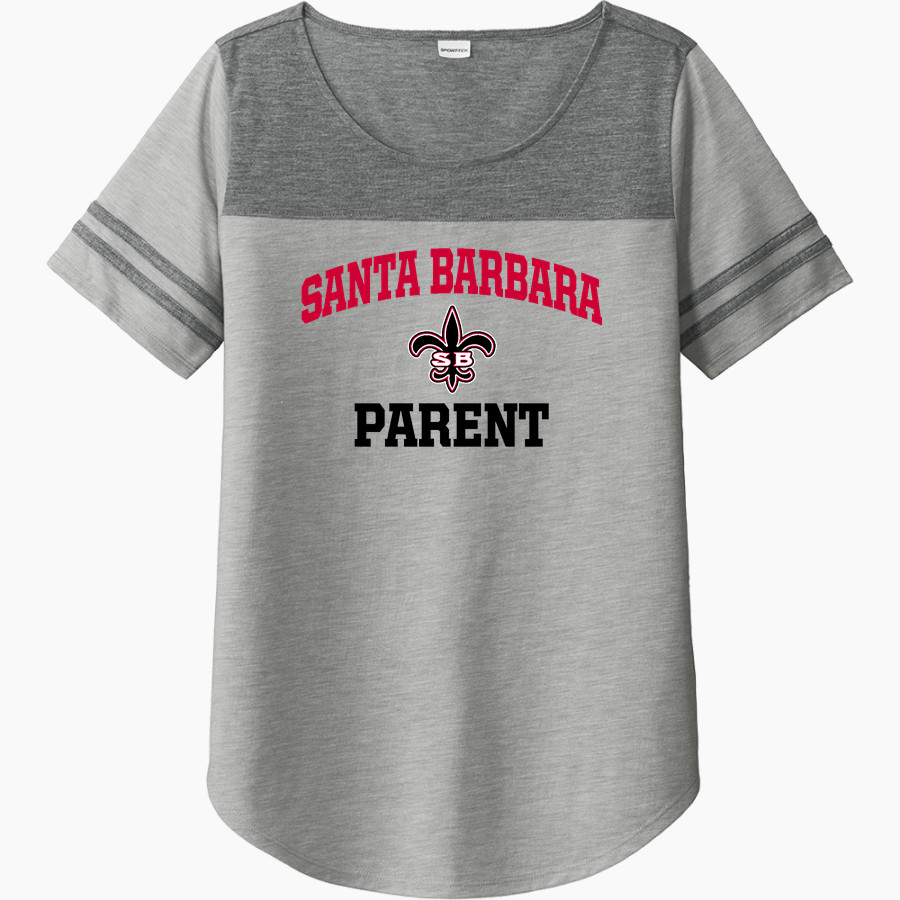 Santa Barbara Saints Football <span class="pdp-name-mascot">Santa Barbara Saints Football</span> Sport-Tek Ladies PosiCharge Tri-Blend Wicking Fan Tee