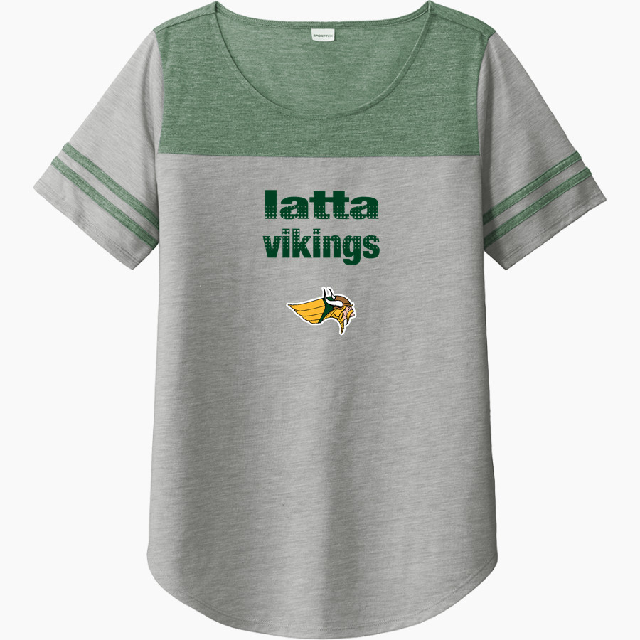 LATTA HIGH SCHOOL VIKINGS Sport-Tek Ladies PosiCharge Tri-Blend Wicking Fan Tee
