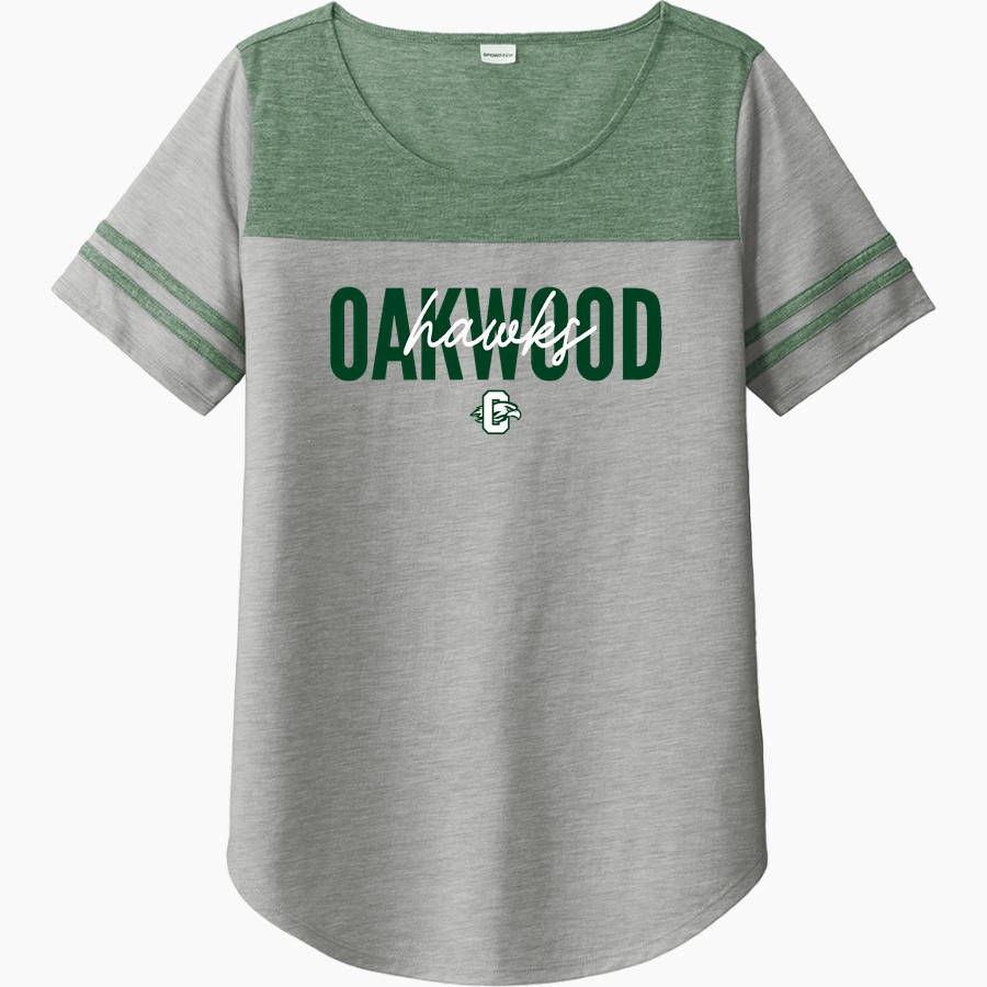Oakwood Hawks <span class="pdp-name-mascot">Oakwood Hawks</span> Sport-Tek Ladies PosiCharge Tri-Blend Wicking Fan Tee