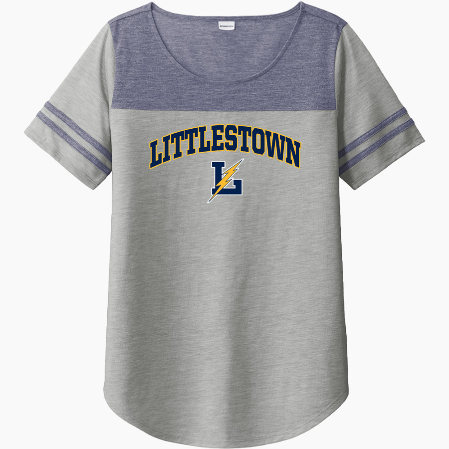 LITTLESTOWN HIGH SCHOOL THUNDERBOLTS <span class="pdp-name-mascot">LITTLESTOWN THUNDERBOLTS</span> Sport-Tek Ladies PosiCharge Tri-Blend Wicking Fan Tee