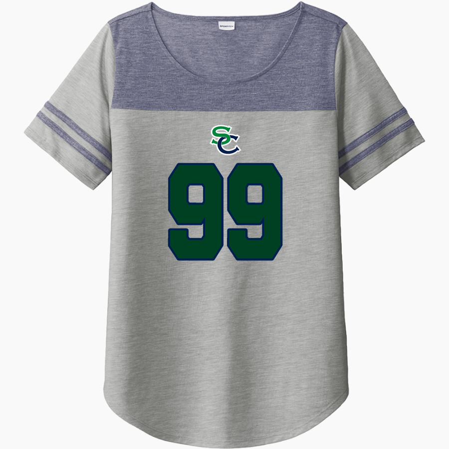 SOUTH COUNTY SECONDARY SCHOOL STALLIONS <span class="pdp-name-mascot">SOUTH COUNTY STALLIONS</span> Sport-Tek Ladies PosiCharge Tri-Blend Wicking Fan Tee