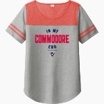 PERRY HIGH SCHOOL COMMODORES <span class="pdp-name-mascot">PERRY COMMODORES</span> Sport-Tek Ladies PosiCharge Tri-Blend Wicking Fan Tee Front Thumbnail