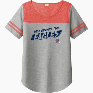 Sport-Tek Ladies PosiCharge Tri-Blend Wicking Fan Tee