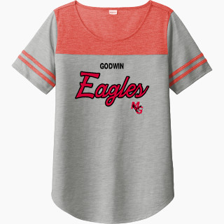 Sport-Tek Ladies PosiCharge Tri-Blend Wicking Fan Tee