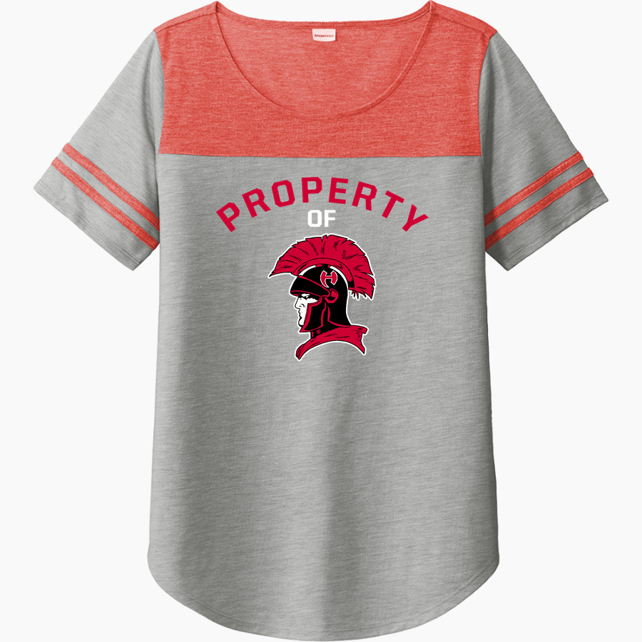 HAMILTON COUNTY HIGH SCHOOL TROJANS <span class="pdp-name-mascot">HAMILTON COUNTY TROJANS</span> Sport-Tek Ladies PosiCharge Tri-Blend Wicking Fan Tee