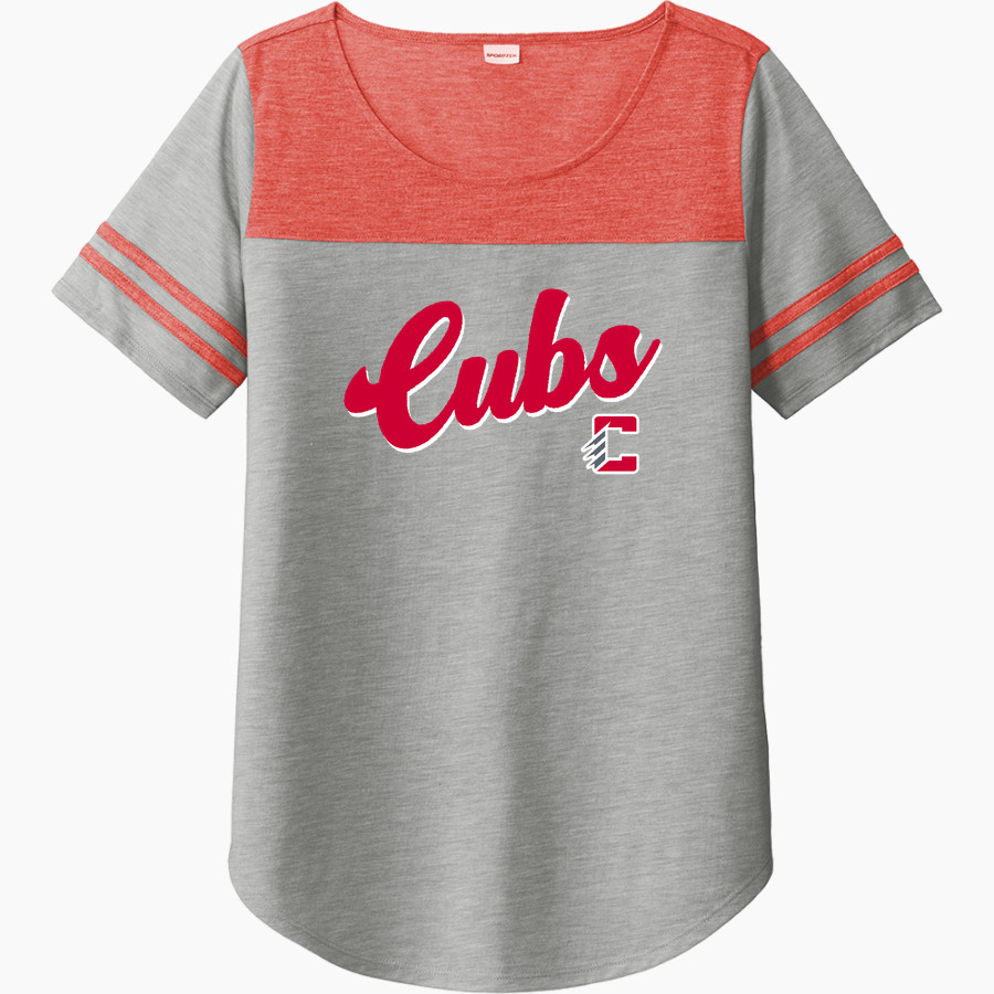 CHAMBERLAIN HIGH SCHOOL CUBS <span class="pdp-name-mascot">CHAMBERLAIN CUBS</span> Sport-Tek Ladies PosiCharge Tri-Blend Wicking Fan Tee