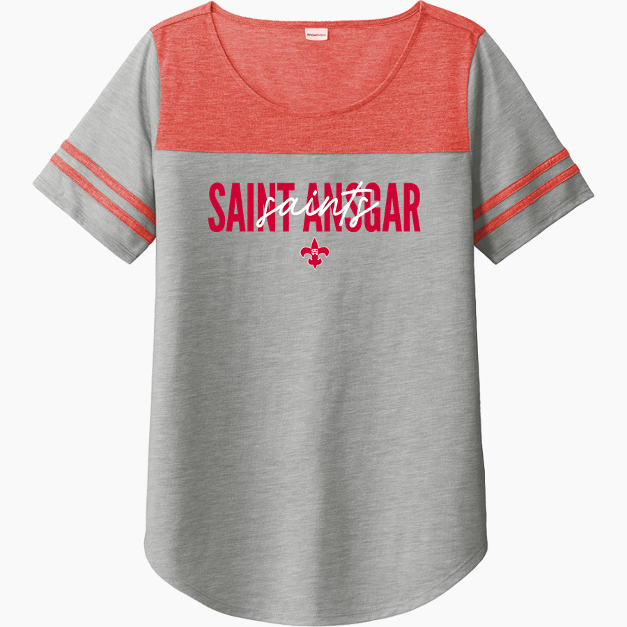 SAINT ANSGAR HIGH SCHOOL SAINTS <span class="pdp-name-mascot">SAINT ANSGAR SAINTS</span> Sport-Tek Ladies PosiCharge Tri-Blend Wicking Fan Tee