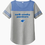 NORTH CROWLEY HIGH SCHOOL PANTHERS Sport-Tek Ladies PosiCharge Tri-Blend Wicking Fan Tee Front Thumbnail