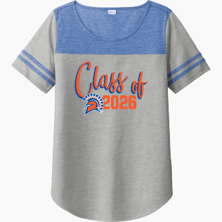 Sport-Tek Ladies PosiCharge Tri-Blend Wicking Fan Tee