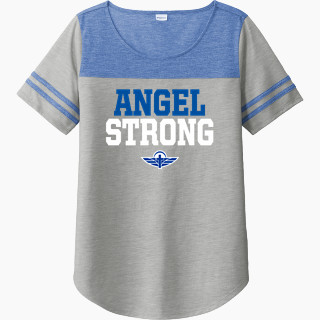 Sport-Tek Ladies PosiCharge Tri-Blend Wicking Fan Tee