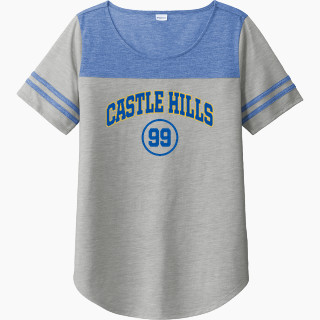 Sport-Tek Ladies PosiCharge Tri-Blend Wicking Fan Tee