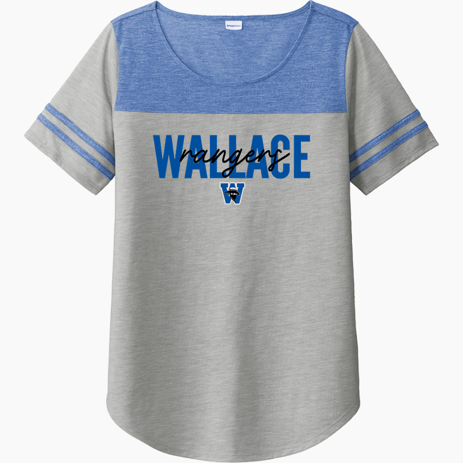 Wallace Middle School Rangers Online Store Sport-Tek Ladies PosiCharge Tri-Blend Wicking Fan Tee