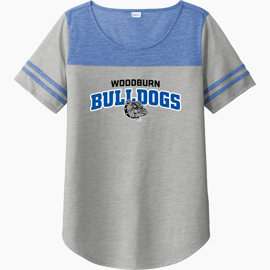 Woodburn Bulldogs <span class="pdp-name-mascot">Woodburn Bulldogs</span> Sport-Tek Ladies PosiCharge Tri-Blend Wicking Fan Tee