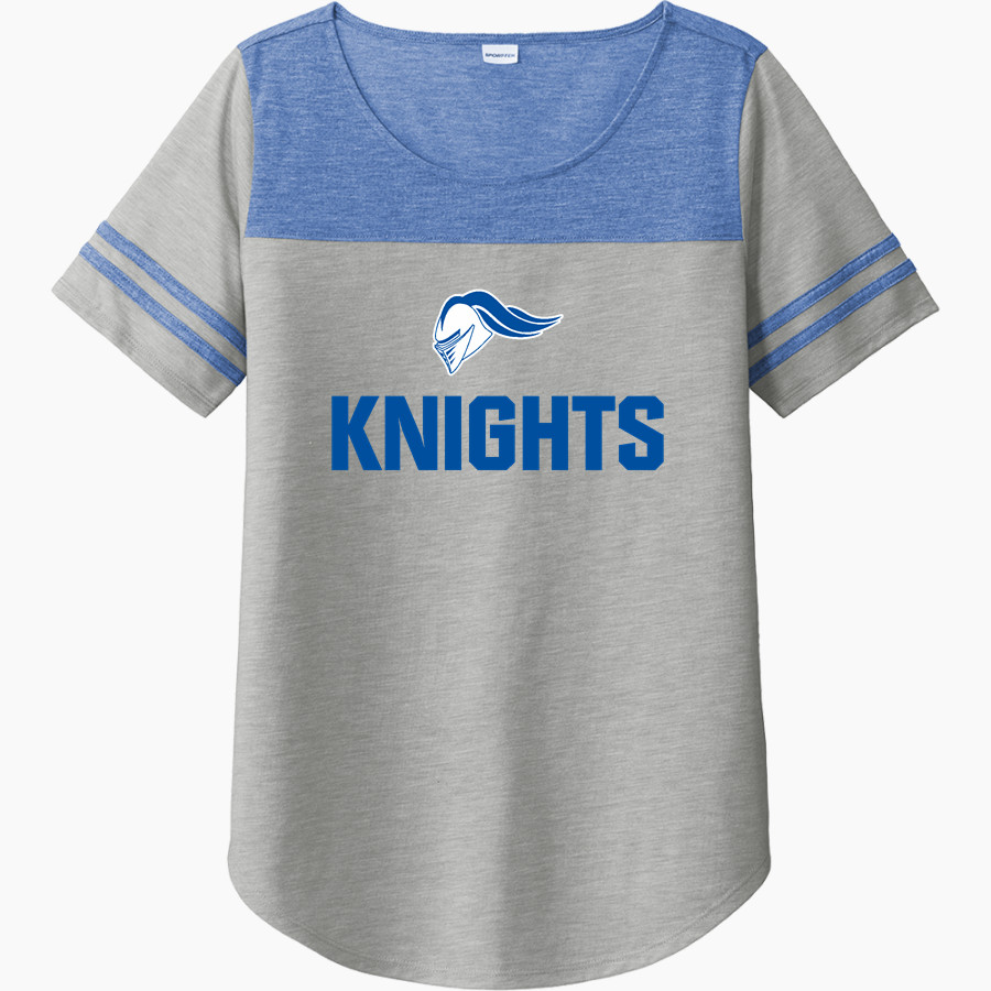 ROCKY BAYOU CHRISTIAN SCHOOL KNIGHTS Sport-Tek Ladies PosiCharge Tri-Blend Wicking Fan Tee