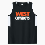 WEST HIGH SCHOOL COWBOYS Sport-Tek Women's Club Sleeveless V-Neck Front Thumbnail