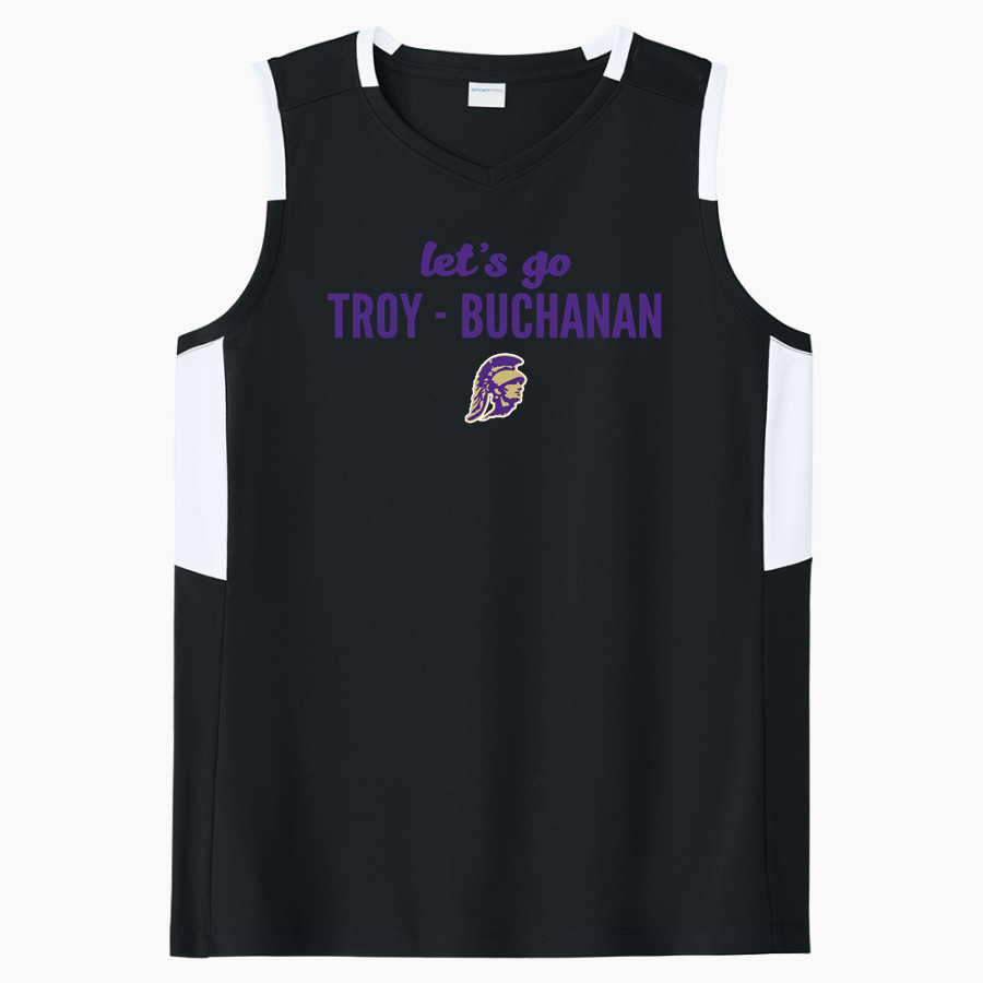 TROY-BUCHANAN HIGH SCHOOL TROJANS <span class="pdp-name-mascot">TROY - BUCHANAN TROJANS</span> Sport-Tek Women's Club Sleeveless V-Neck